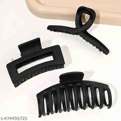 Hair Claw Clip Clutcher Matte Black For Women, Girls